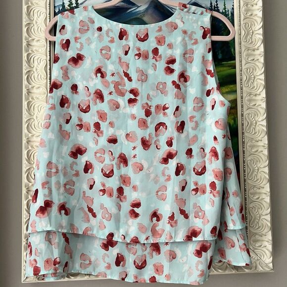 Zac & Rachel Top Womens Sz Large Petite Chiffon Tiered Flowy Tank Fairy - Picture 5 of 9